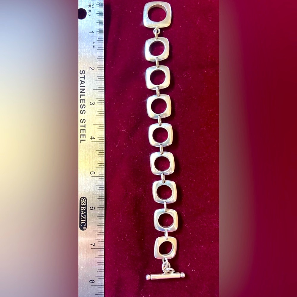 Nwot Solid Sterling Silver Square Link Necklace A… - image 5